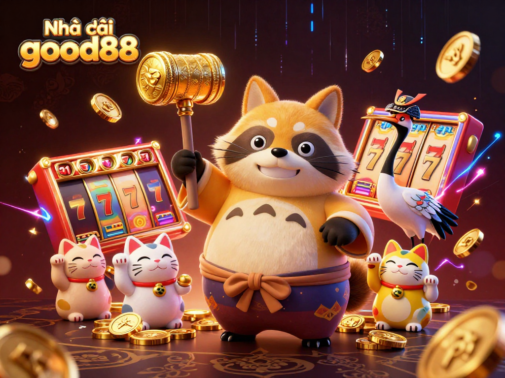 Play exciting games at Nhà cái good88 with cheerful characters and vibrant casino elements.