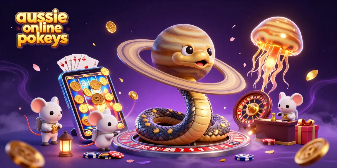 Engage with aussie online pokies through vibrant gaming action featuring a cosmic casino scene.