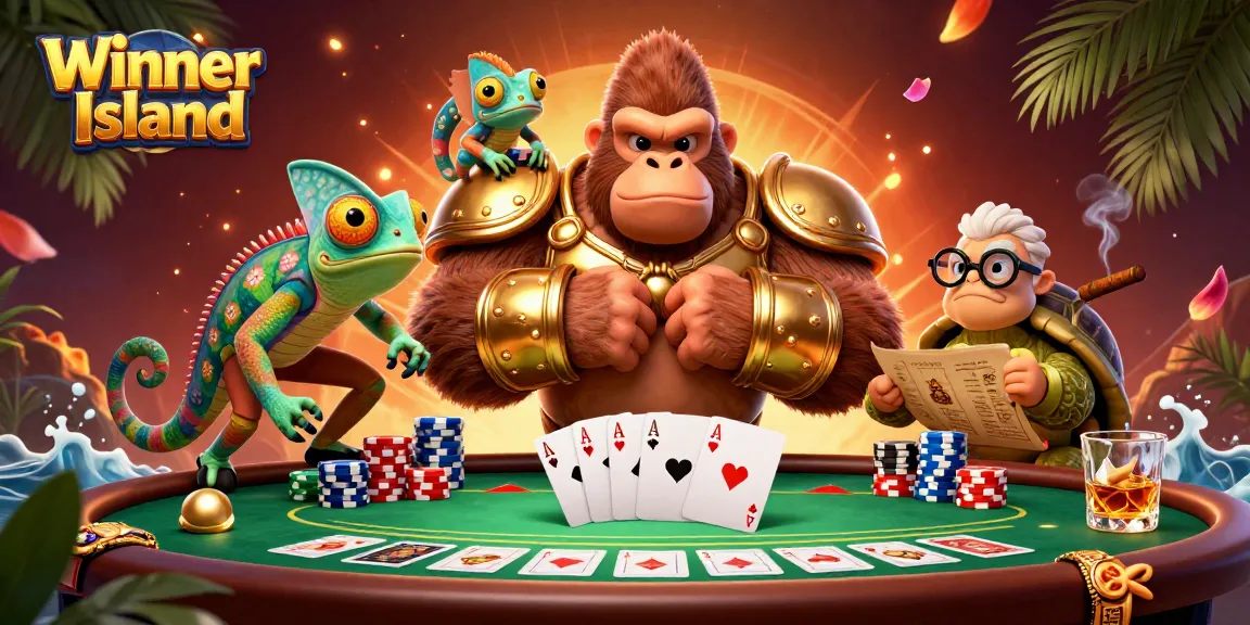 Engage in thrilling poker action at Winner Island with dynamic casino characters and rich visuals.