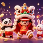 Experience exhilarating moments at sunwin chính chủ with vibrant lion dance casino celebration illustration.