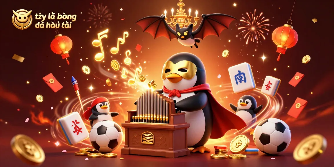 Explore tỷ lệ bóng đá nhà cái with vibrant sports betting elements and dynamic 3D characters.