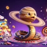 Engage with aussie online pokies through vibrant gaming action featuring a cosmic casino scene.